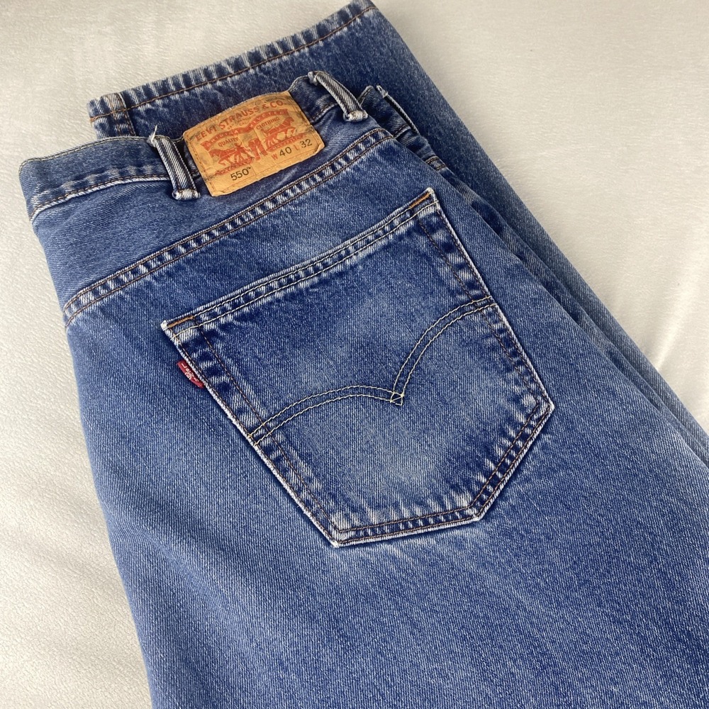 Levis Jeans Mens 40 X 32 Blue 550‎ Relaxed Tapered American Cowboy Ranch Y2K - Picture 13 of 13
